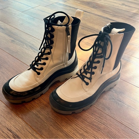 Circus Ny Shoes - White and Black Women's Boots